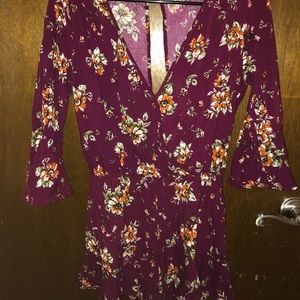 ☀︎︎ Burgundy Floral Romper ☀︎︎